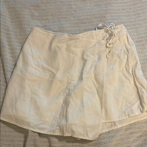 Cream Wrap Skort